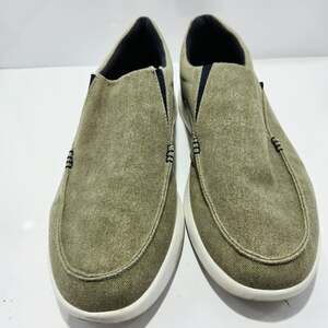 OrthoComfoot Loafers Size 14 Khaki Canvas Slip-on Shoes